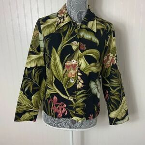 Norm Thompson tropical 100% cotton jacket/blazer